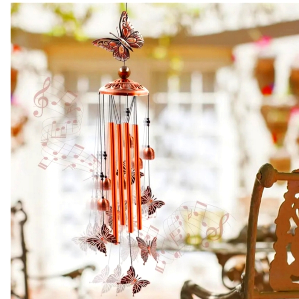 Brass Butterfly Windchimes NWT